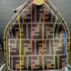 Fendi Zucca Spalmati Striped Boston Tobacco Multicolor